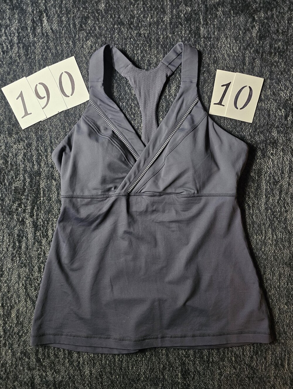 Lululemon Athletic Cross-Back Tank Top in Charcoal Gray